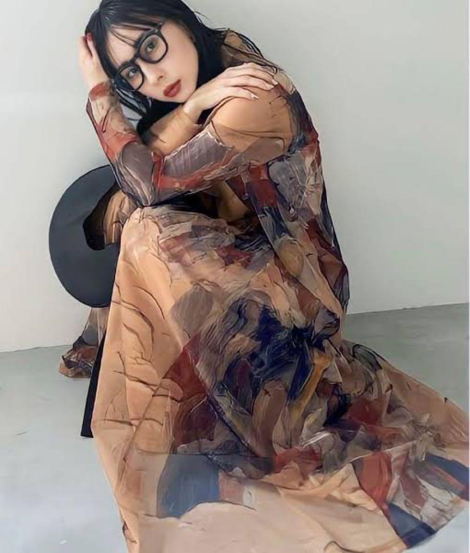 【本日限定値下げ】Ameri UND GYPSUM ART DRESS カーキSオケージョンドレス