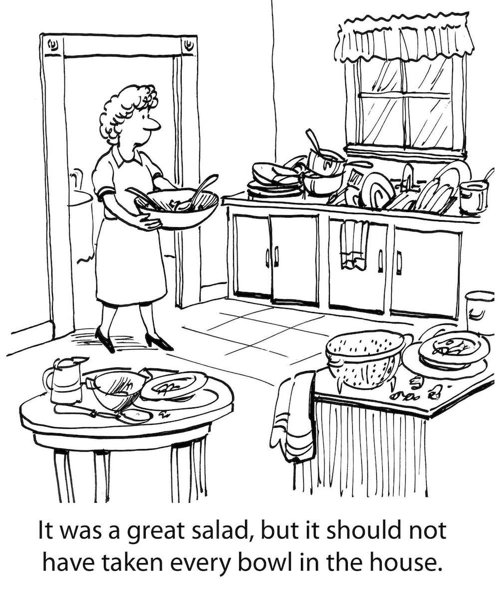 It was a great salad, but it should not have taken every bowl in the house.