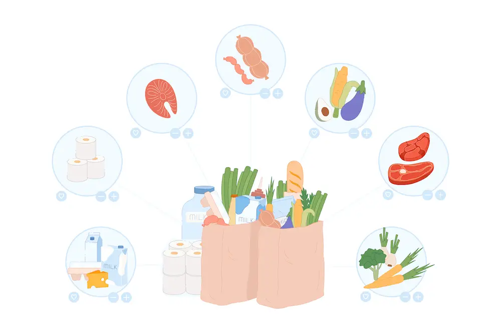 Online grocery shopping concept image